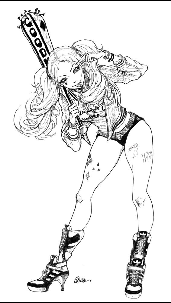 Coloriage Harley Quinn Suicid Squad Harley Quinn by Adamiquesce On Deviantart