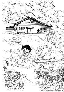 Coloriage Heidi à Imprimer Dessins Gratuits Colorier Coloriage Chalet Imprimer
