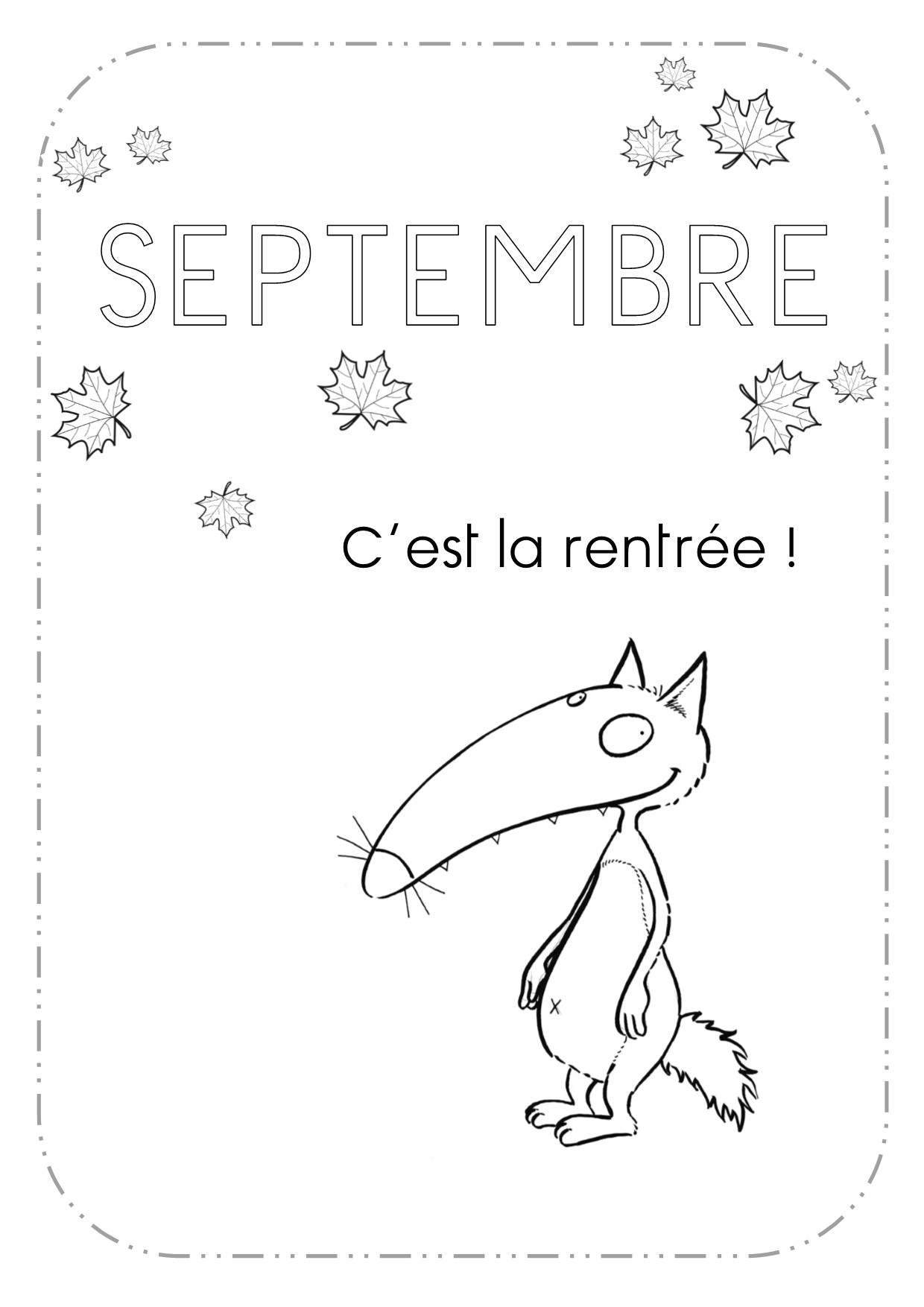 Coloriage Loup Auzou Septembre Lettrine Roman De Renart Pinterest