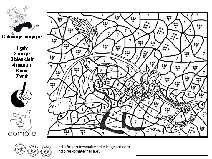 Coloriage Magique Boucle D or Coloriage Code Loup Maternelle