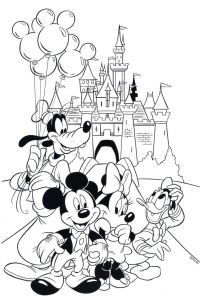 Coloriage Magique Buzz L éclair Free Disney Coloring Page Features Cinderella S Castle and All the