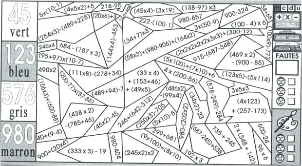 Coloriage Magique Cm2 Maths A Imprimer Coloriage Magique Pour Ce2 A Imprimer Un Coloriage Magique Pour