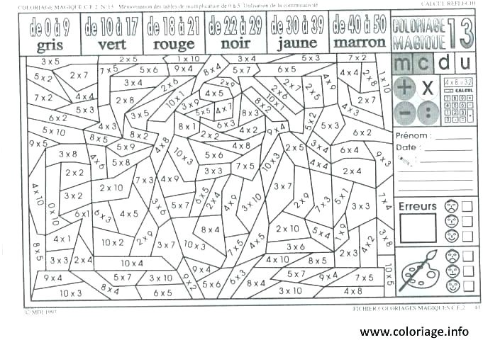 Coloriage Magique Cm2 Maths En Ligne Coloriage Magique Maths Cm2 Coloriage Magique A Colorier Dessin A
