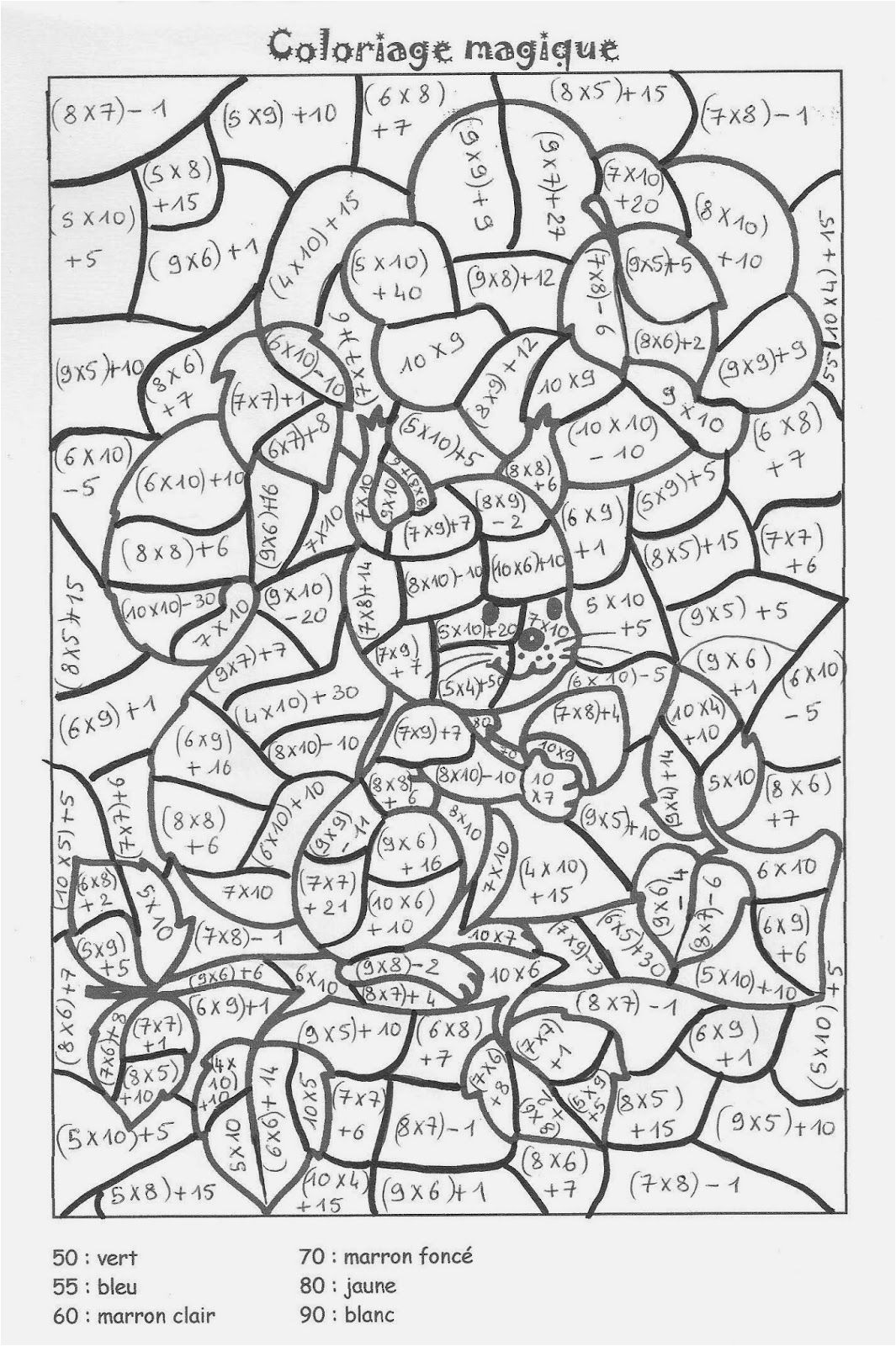 Coloriage Magique Cycle 3 Maths Coloriage Magique soustraction   Colorier Dessin   Imprimer