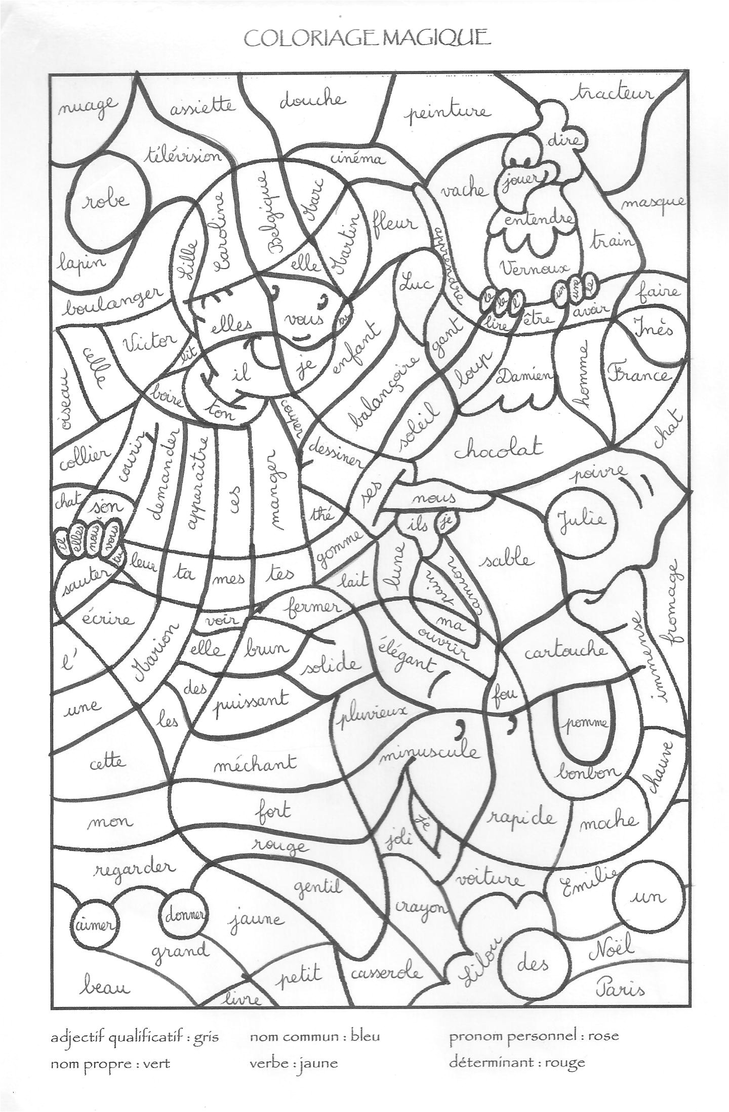 Coloriage Magique Cycle 3 Noel Coloriage Magique Cm1 Conjugaison