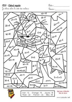 Coloriage Magique Cycle 3 Pdf Coloriage Numéroté Additionner Les Chiffres Pour Découvrir Un Signe