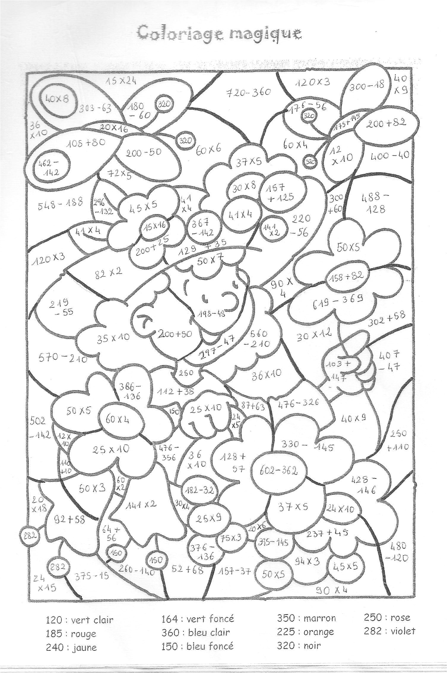 Coloriage Magique Français Cm1 à Imprimer Coloriage Magique Multiplication N°2