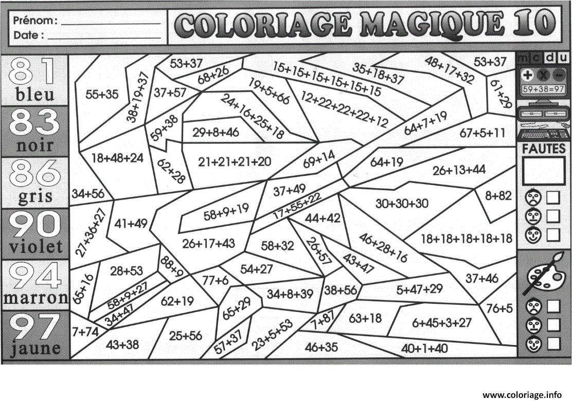 Coloriage Magique Maths Cm2 Gratuit Coloriage Magique Gratuit A Imprimer Magique Ce2