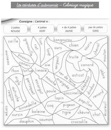 Coloriage Magique orthographe Cm1 à Imprimer Blasons D Autonomie L école De Crevette