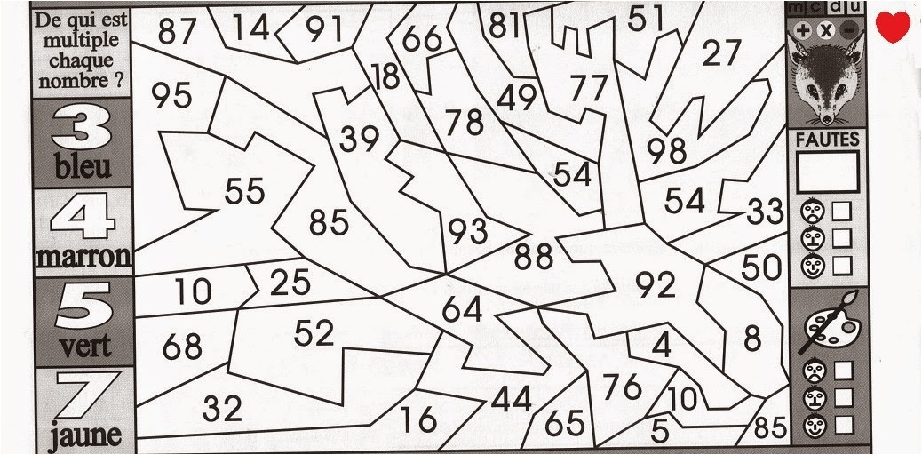 Coloriage Magique Pour Cm1 à Imprimer Coloriage Magique Cm1 Maths