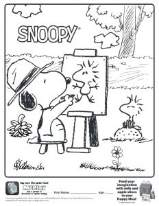Coloriage Magique Snoopy Here is the Happy Meal Snoopy Coloring Page the Picture to