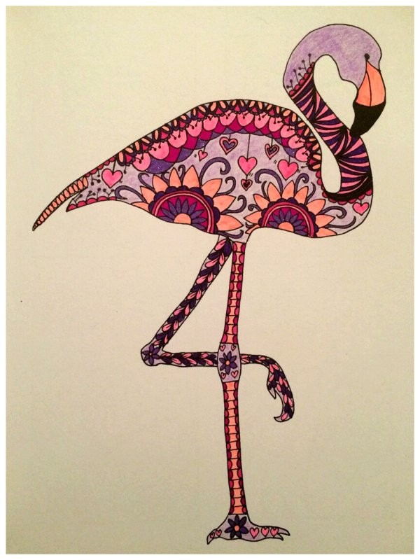 Coloriage Mandala Flamant Rose Art Thérapie Animaux   Colorier Coloriage De Lauryne Coloriages