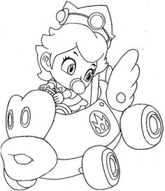 Coloriage Mario Kart Peach Super Mario Bros Party Ideas and Freebies Pinterest