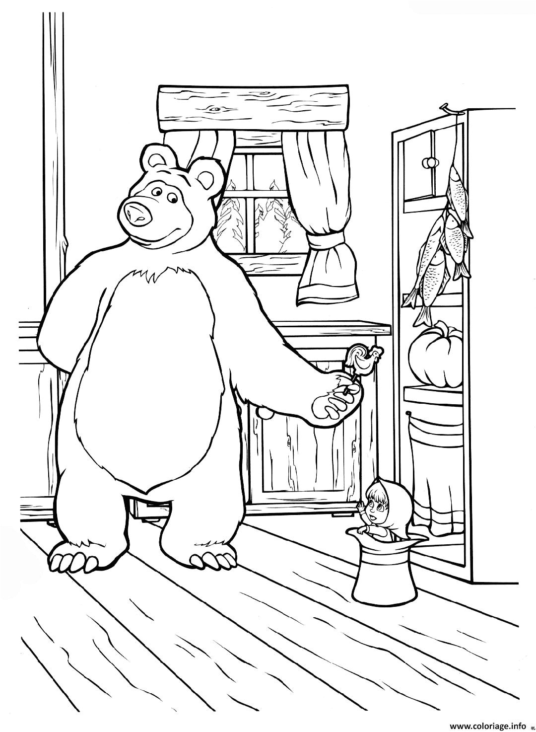 Coloriage Masha Et Michka Pdf Coloriage Masha Et Michka Dans Une Maison Dessin