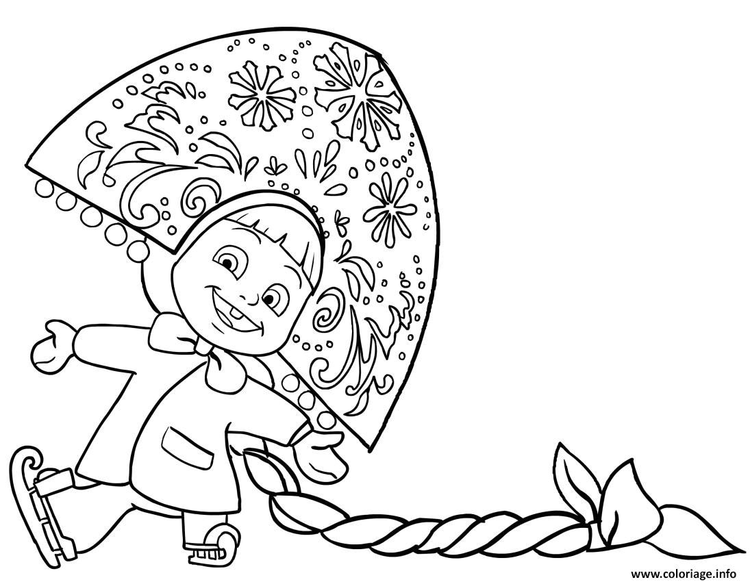Coloriage Masha Et Michka Pdf Coloriage Masha Et Michka Et Ses Cheveux Long Dessin