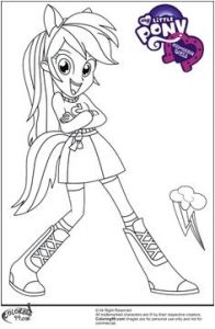 Coloriage My Little Pony Equestria Girl Rainbow Dash Free Line My Little Pony Fluttershy Colouring Page