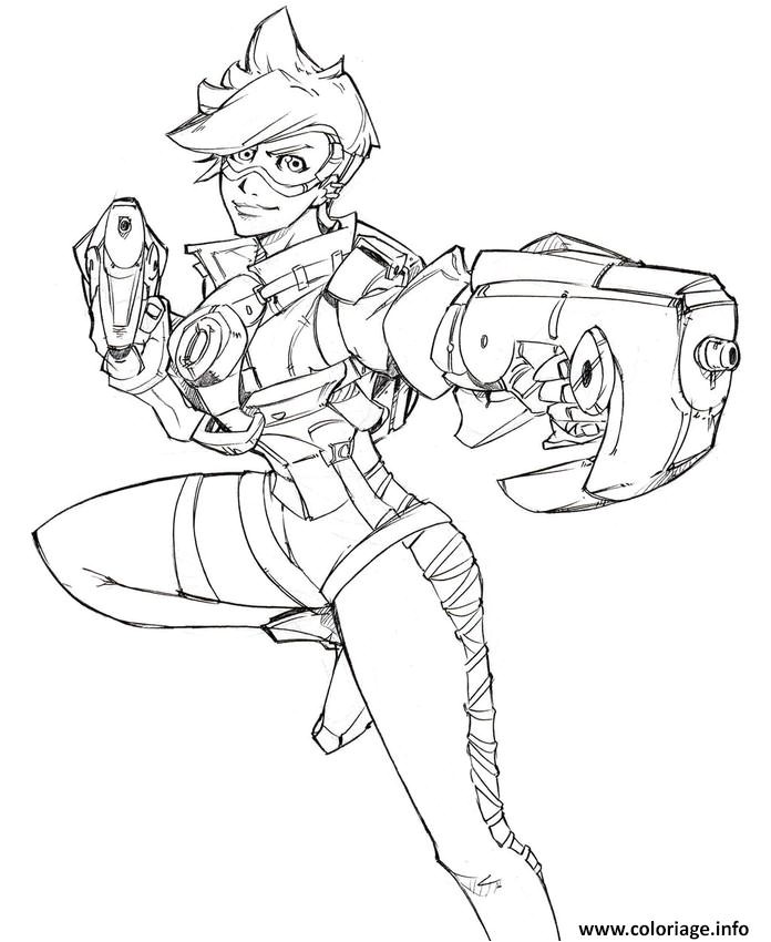 Coloriage Overwatch En Ligne Coloriage Overwatch Tracer Dessin