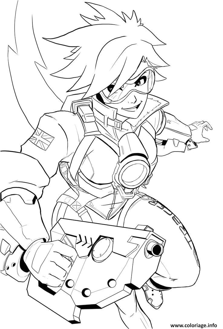Coloriage Overwatch En Ligne Coloriage Overwatch Tracer Heros Dattaque Dessin