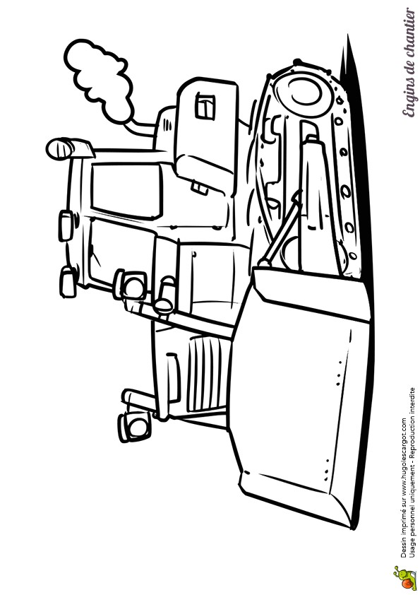 Coloriage Pelleteuse Gratuit Coloriage Engins Tractopelle   Chenilles