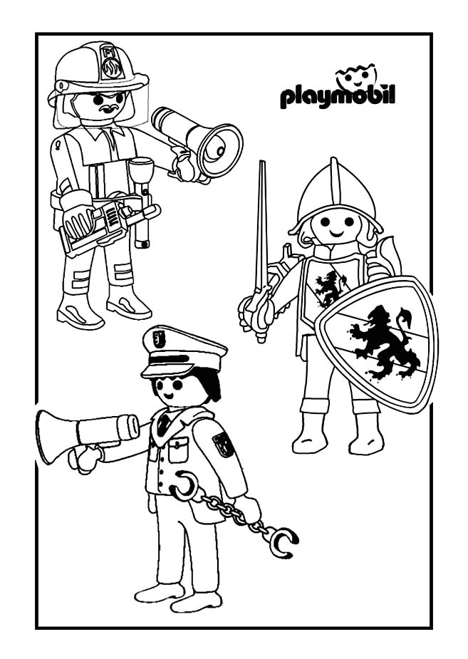 Coloriage Playmobil Pompier à Imprimer Coloriage Playmobil A Imprimer