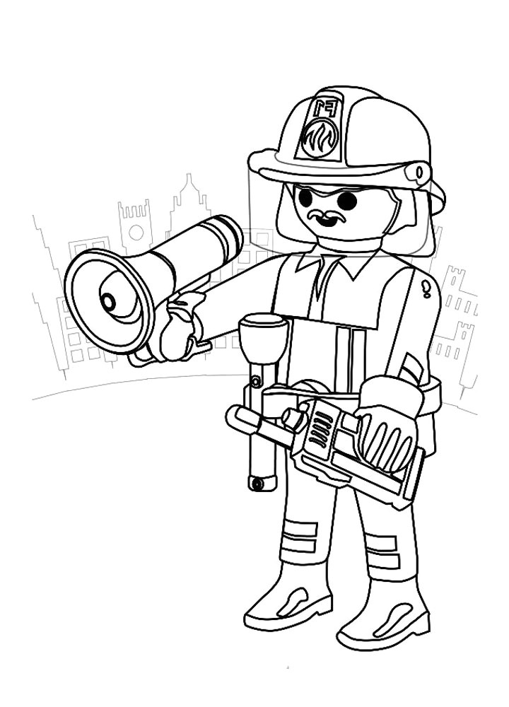 Coloriage Playmobil Pompier à Imprimer Dessins Gratuits   Colorier Coloriage Pompier   Imprimer