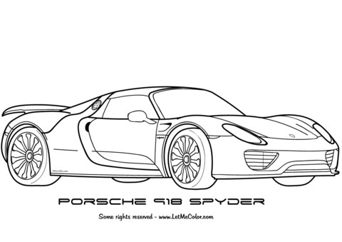 Coloriage Porsche 911 Coloriage Porsche 918 Spyder