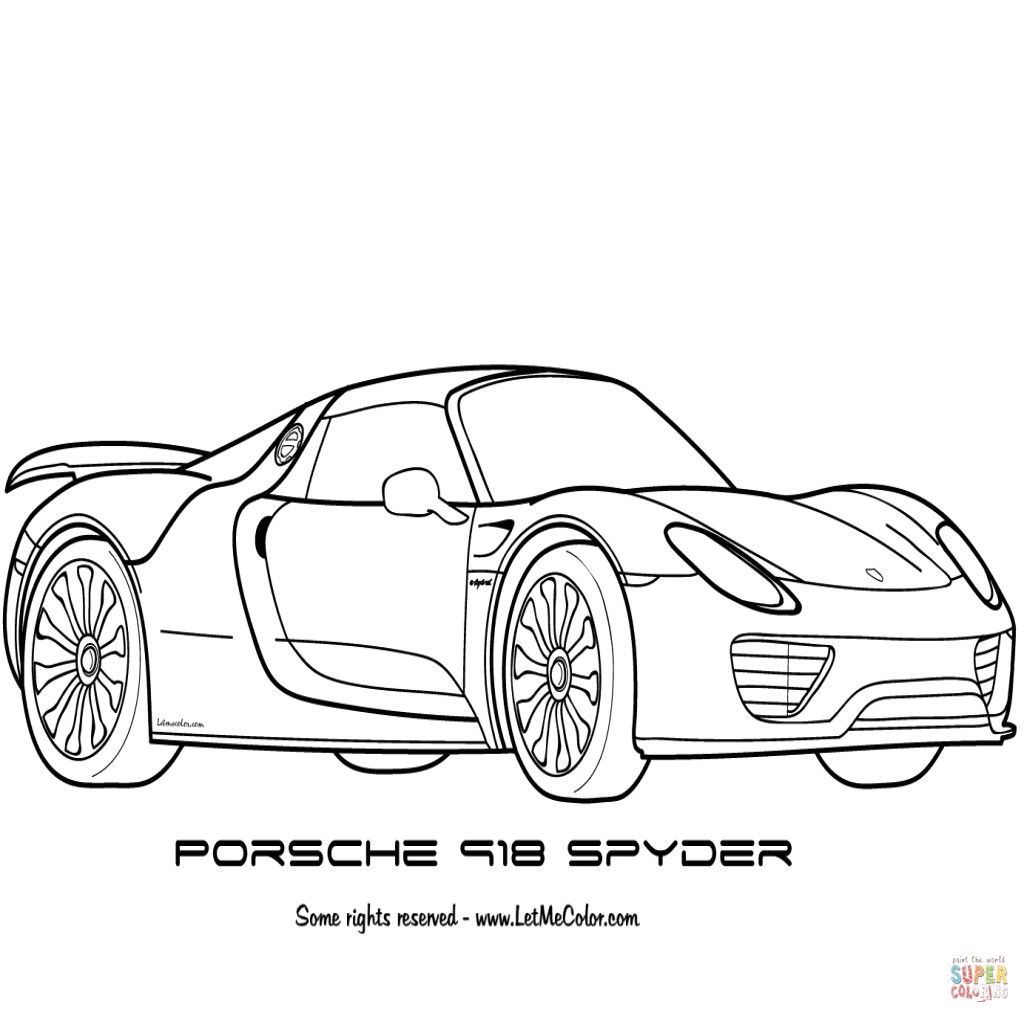 Coloriage Porsche 918 Porsche 918 Spyder Drawing at Getdrawings
