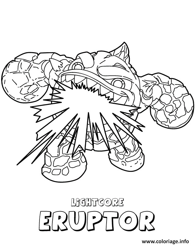 Coloriage Skylanders En Ligne Coloriage Skylanders Giants Fire Lightcore Eruptor Dessin