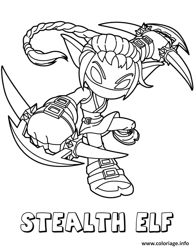 Coloriage Skylanders En Ligne Coloriage Skylanders Giants Life Saison 2 Stealth Elf Dessin