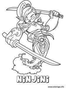 Coloriage Skylanders En Ligne Coloriage Skylanders Giants Magic Saison 1 Ninjini Dessin