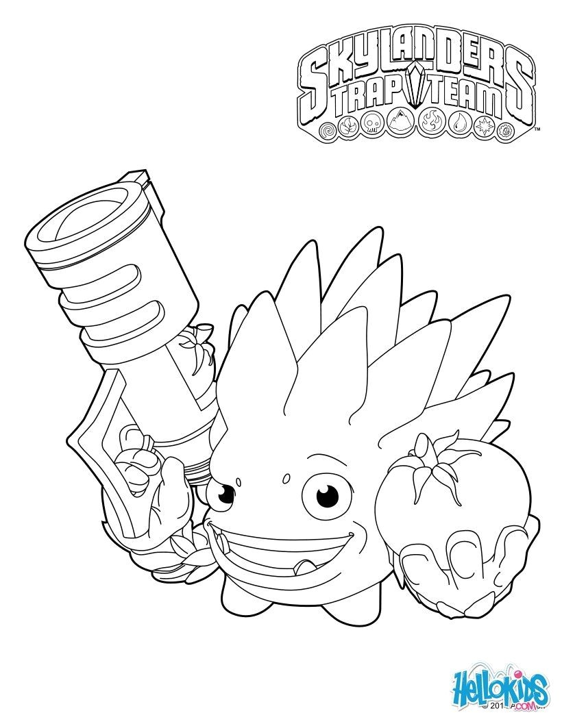 Coloriage Skylanders Superchargers à Imprimer Skylanders Trap Team Coloring Pages Food Fight