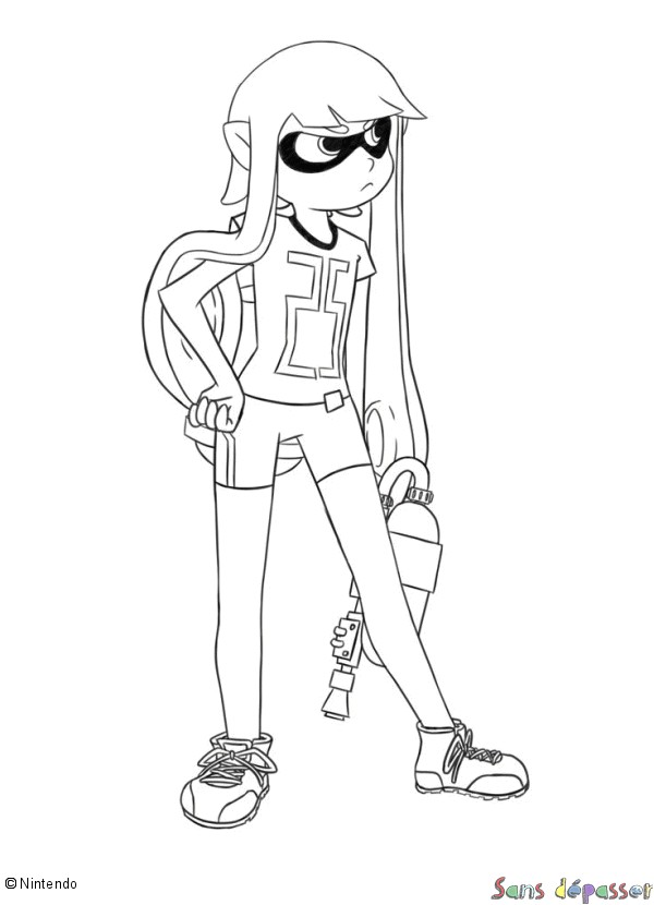 Coloriage Splatoon 2 A Imprimer Coloriage Splatoon Prªt Pour L attaque Sans Dépasser