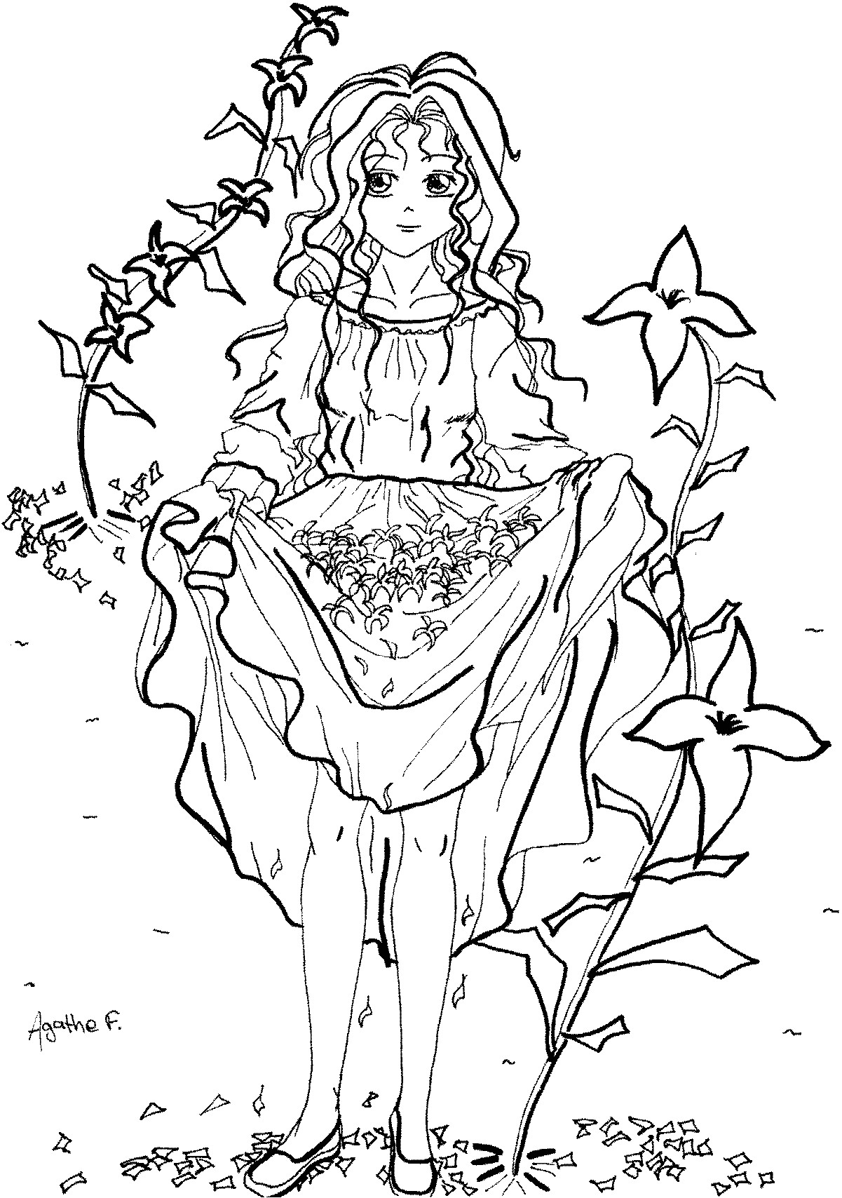 Coloriage Swag Pour Fille Dessins Gratuits   Colorier Coloriage Manga   Imprimer