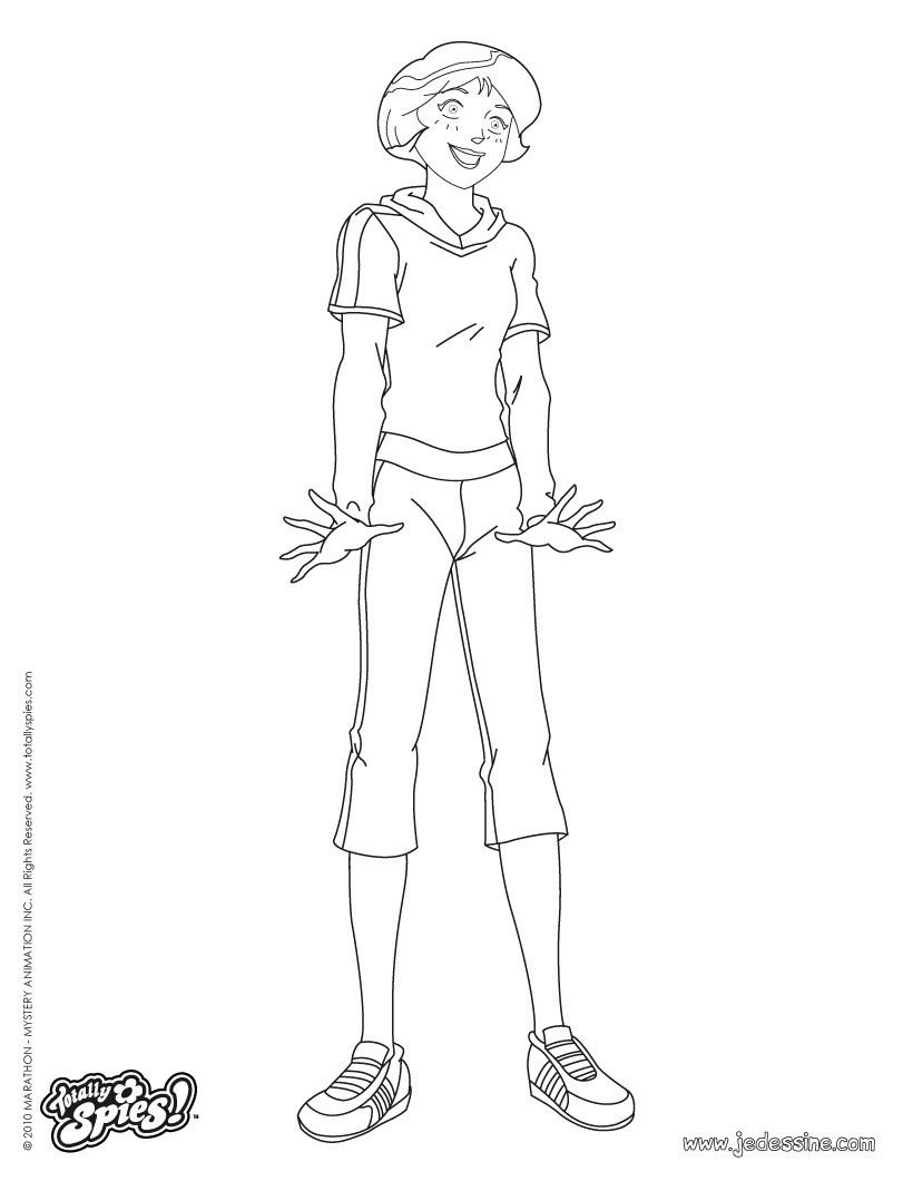 Coloriage totally Spies A Faire Sur L ordinateur Coloriages Alex En Maillot De Bain Fr Hellokids