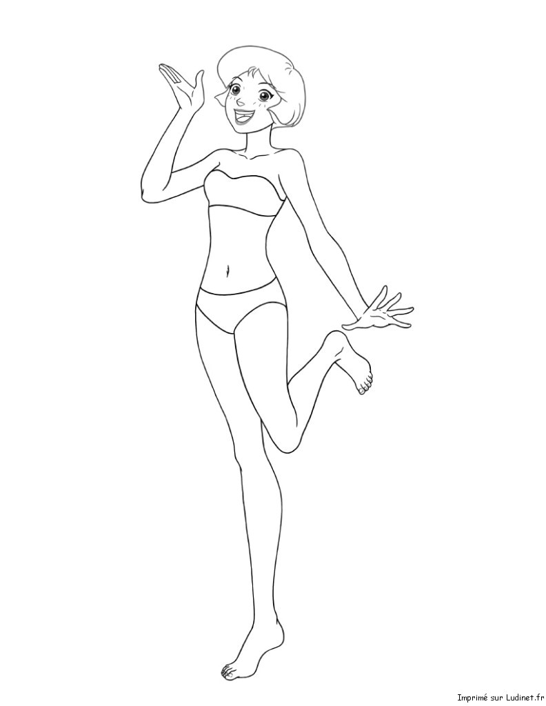 Coloriage totally Spies Alex Alex En Maillot De Bain Est Un Coloriage Des totally Spies