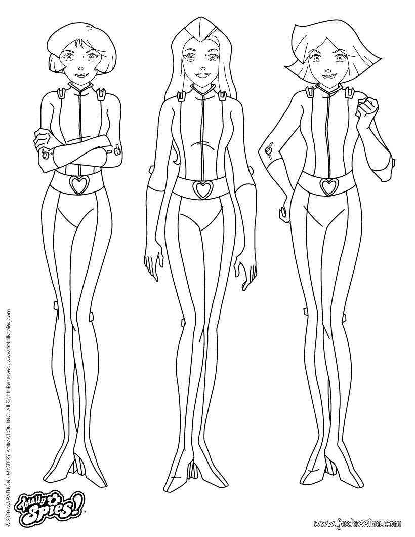 Coloriage totally Spies Alex Coloriages Alex Sam Et Clover Les totally Spies Fr Hellokids