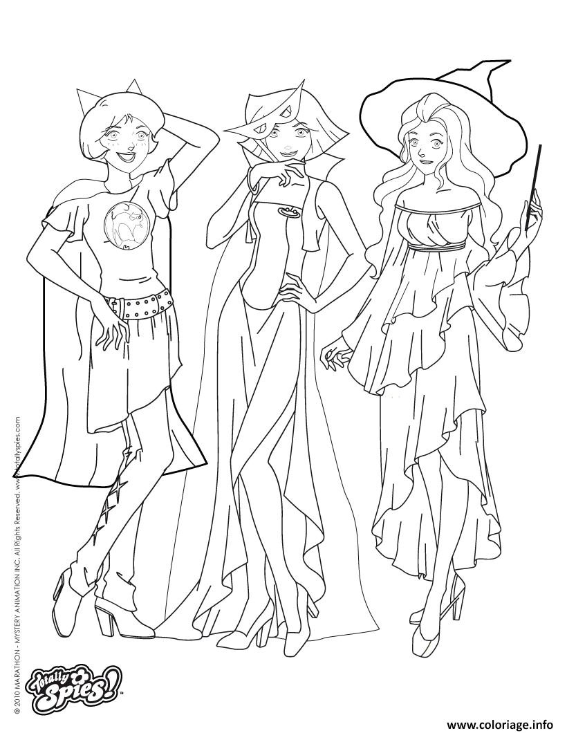 Coloriage totally Spies Gratuit Imprimer Coloriage totally Spies Halloween Jecolorie
