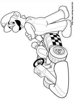 Coloriage Voiture Mario Kart Coloriage Dessins Dessins   Imprimer Et La Couleur En Ligne Mario