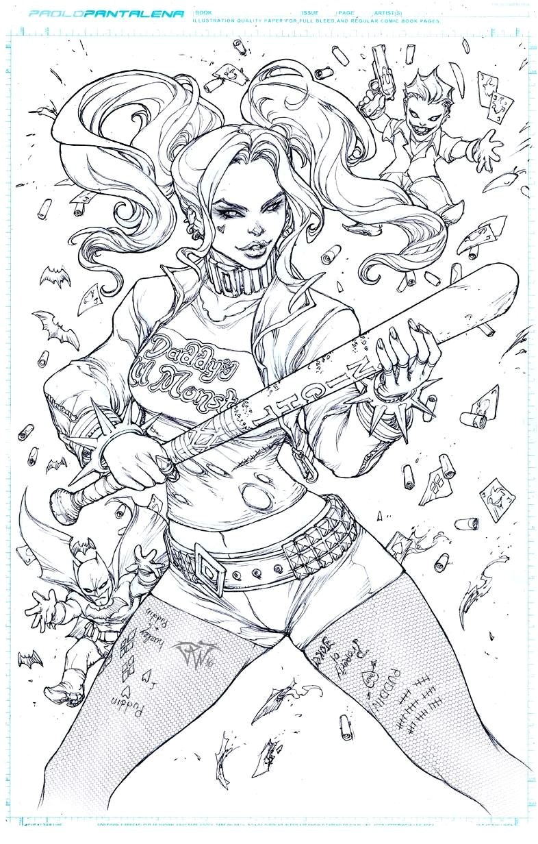 Dessin A Colorier De Harley Quinn épinglé Par Carlos Restrepo Sur Character Designs