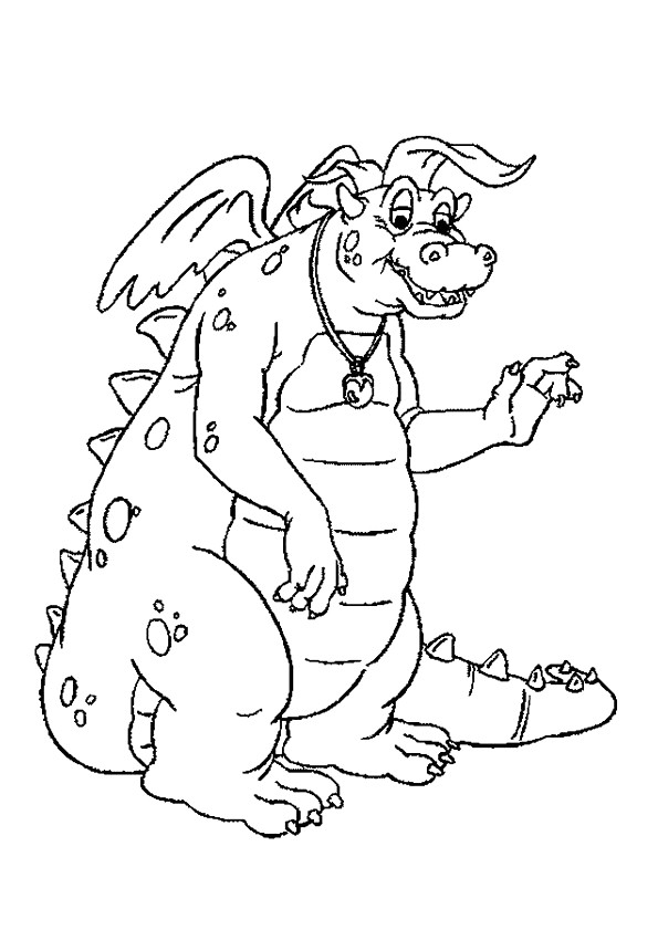 Dessin Coloriage Dinosaure Maman Dragon Entrain De Faire Un Petit Aurevoir Beau Dessin  