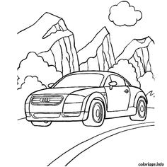 Dessin Coloriage Porsche Une Voiture De Course En Plein Action   Colorier
