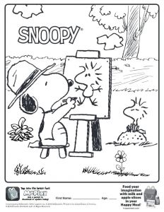 Dessin Coloriage Snoopy Here is the Happy Meal Snoopy Coloring Page the Picture to