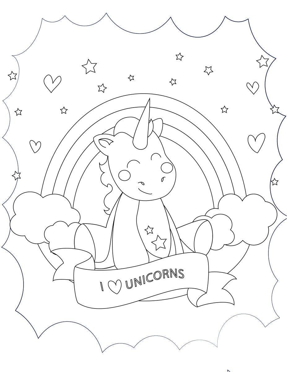 Dessin Coloriage Swag J Aime Les Licornes   Imprimer Et Colorier Pinterest