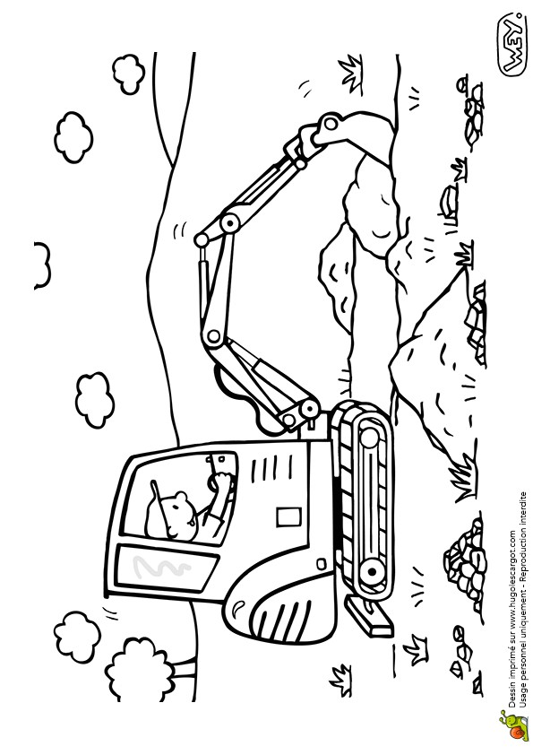 Dessin Coloriage Tractopelle Coloriage D Un Engin De Chantier La Pelleteuse