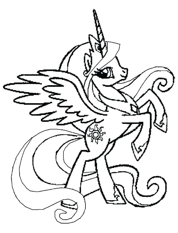 Jeux De Coloriage De My Little Pony Equestria Girl Princess Celestia Rearing In My Little Pony Coloring Page Coloriage