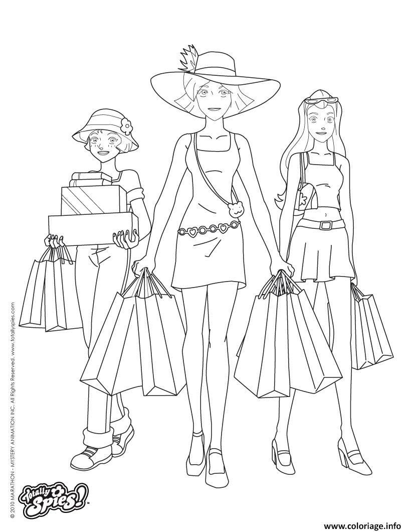 Jeux De Coloriage totally Spies Gratuit Coloriage totally Spies Shopping Jecolorie