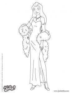 Jeux De Coloriage totally Spies Gratuit Coloriages Sam En Robe De soirée 2 Fr Hellokids