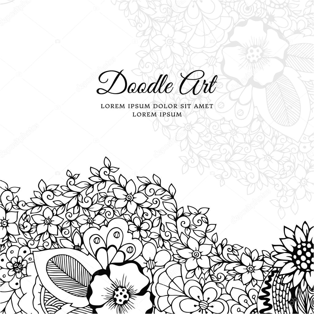 Livre Coloriage Destressant Illustration Vectorielle Du Cadre Floral Zen Tangle Dudlart Livre