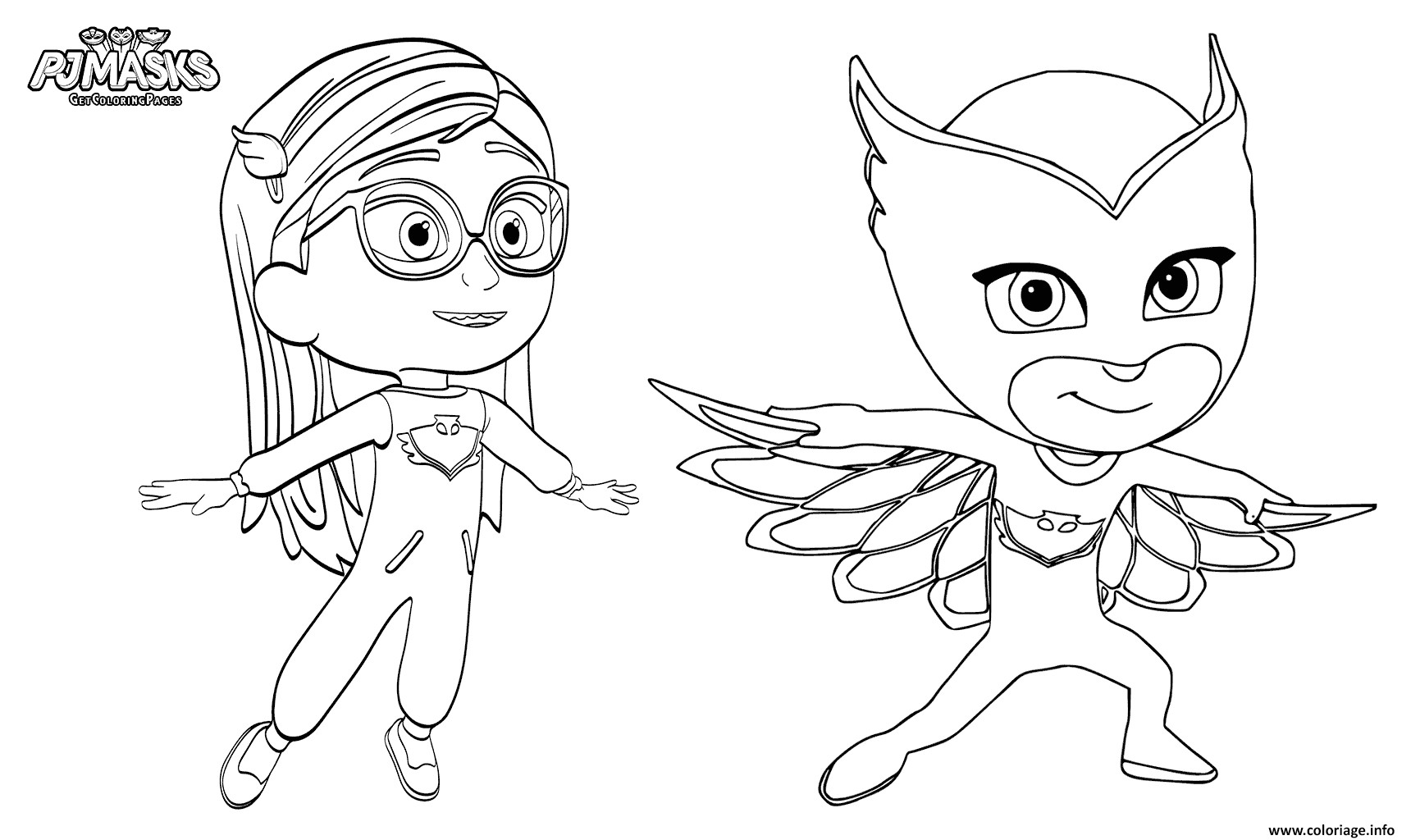 Livre Coloriage Pyjamasque Coloriage Pajama Hero Amaya is Owlette De Pyjamasques Jecolorie