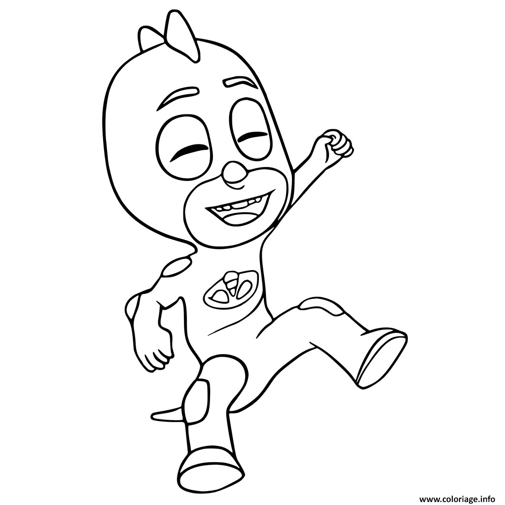 Livre Coloriage Pyjamasque Coloriage Pyjamasques Heureux Gluglu Jecolorie